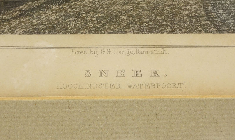 Two (2) Antique Engravings. Comprise:  L. Rohbock "Sneek-Waterpoort" by J. L. Terwen sculp. and Altena Brouwer "View of Nootdorp". 