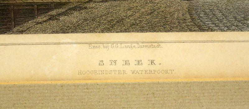 Two (2) Antique Engravings. Comprise:  L. Rohbock "Sneek-Waterpoort" by J. L. Terwen sculp. and Altena Brouwer "View of Nootdorp". 