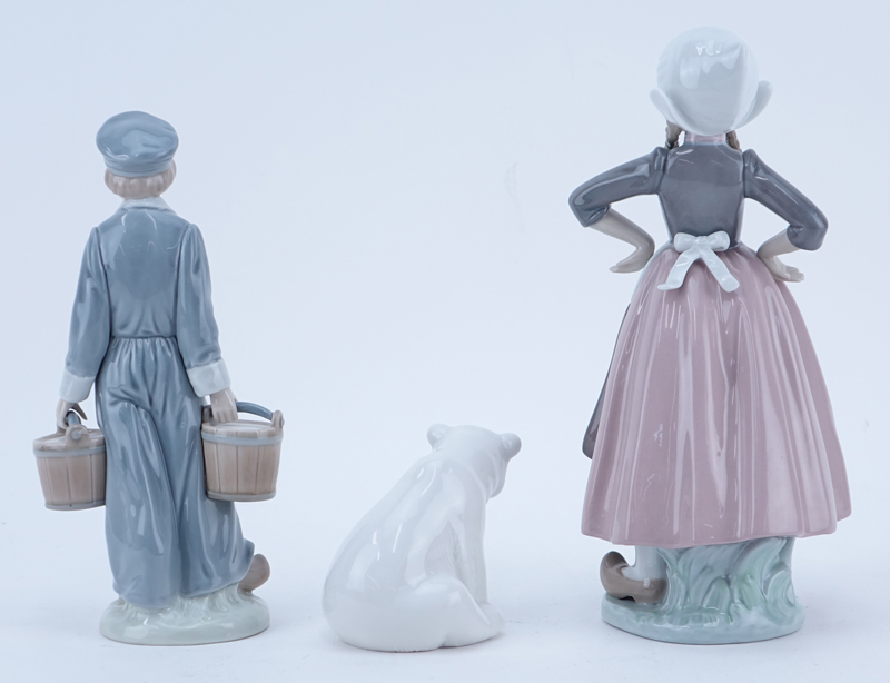 Collection of Three (3) Lladro Porcelain Figurines.