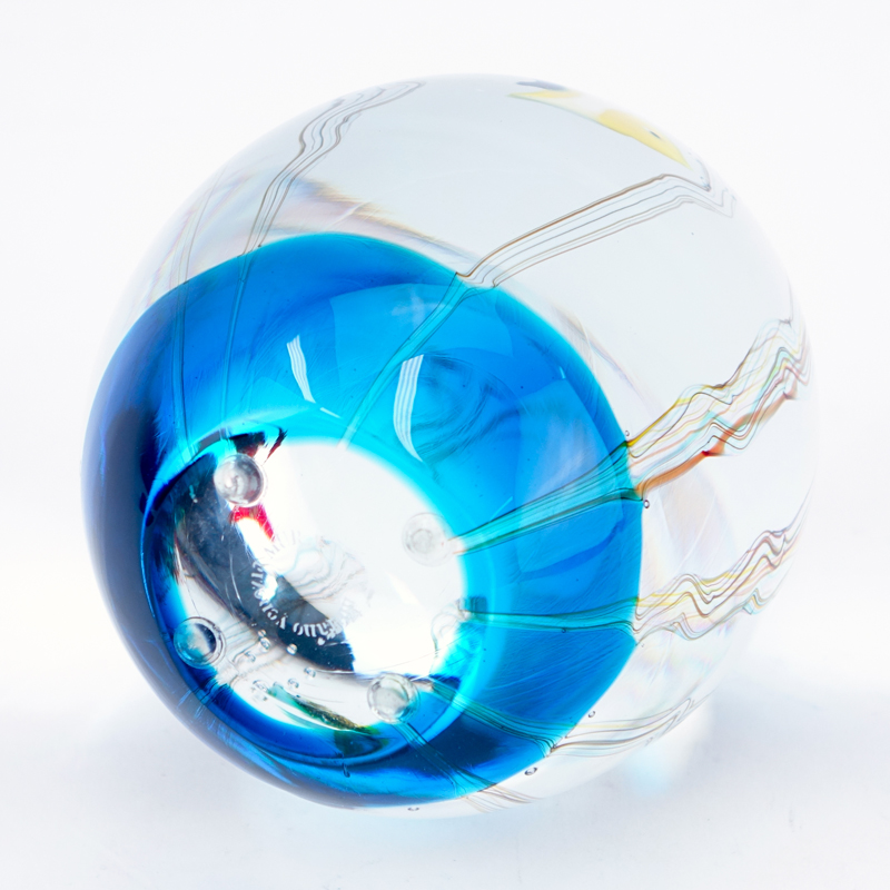 Vintage Murano Aquarium Egg Paperweight.