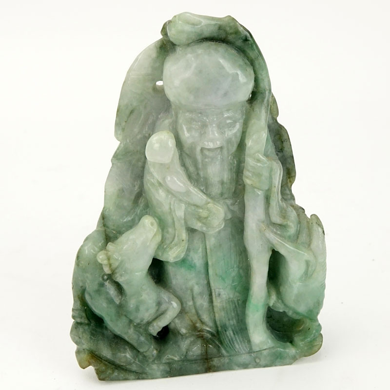 Chinese Carved Jade Shou Lao Figurine.