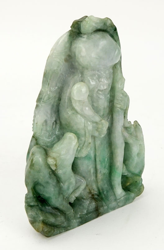 Chinese Carved Jade Shou Lao Figurine.