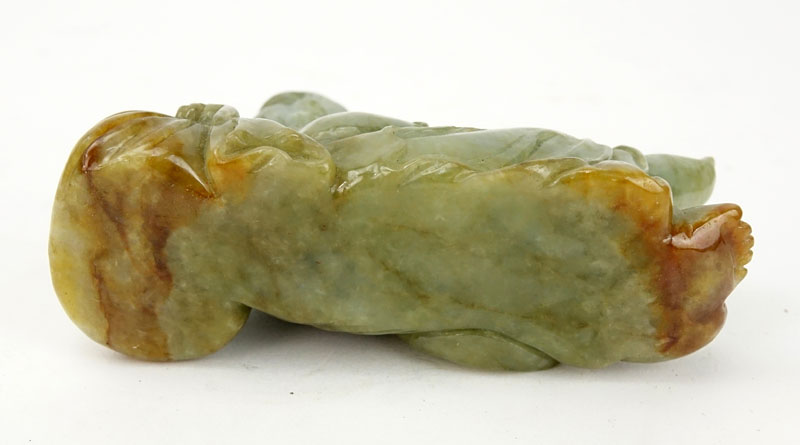 Chinese Carved Jade Resting Buddha Figurine.