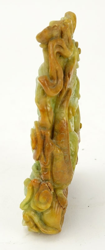 Chinese Jade Dragon with Figure Carving.