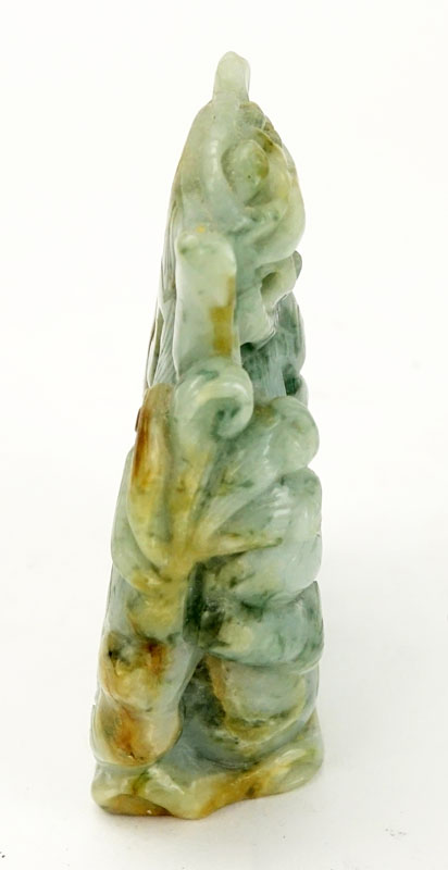 Chinese Carved Jade Carving of Two Foo Lions.