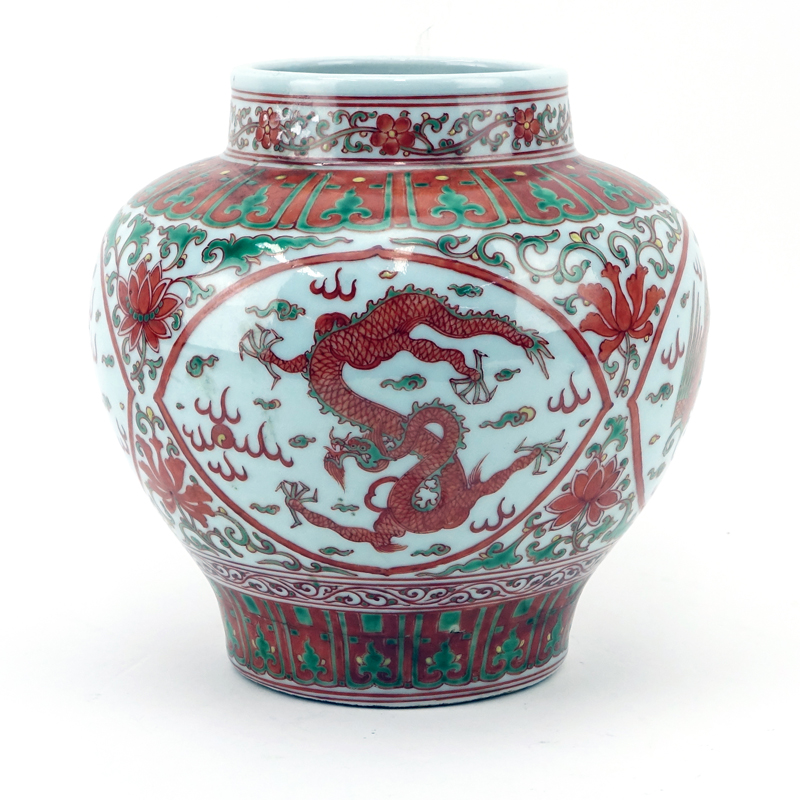 Chinese Doucai Style Porcelain Vase.