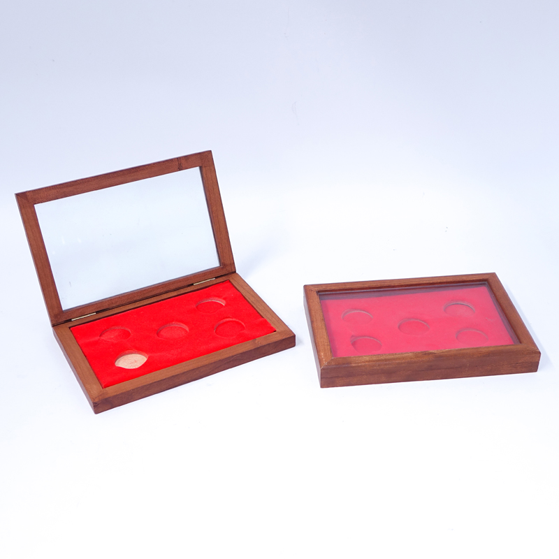 Two (2) 5 Slot Wood Coin Displays.