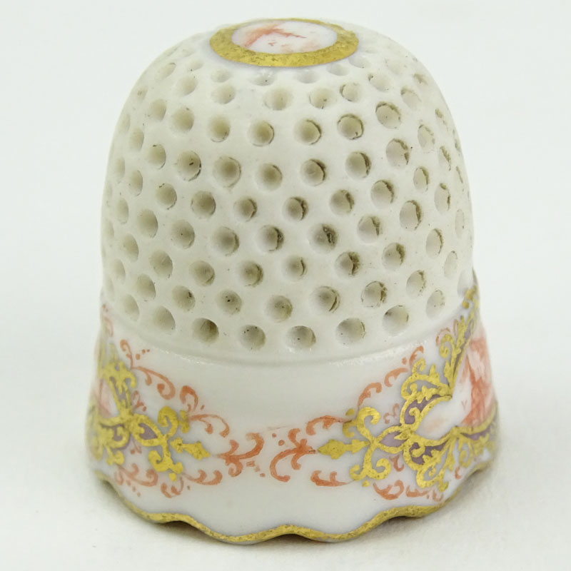 Mid 18th Century Meissen Porcelain Thimble.