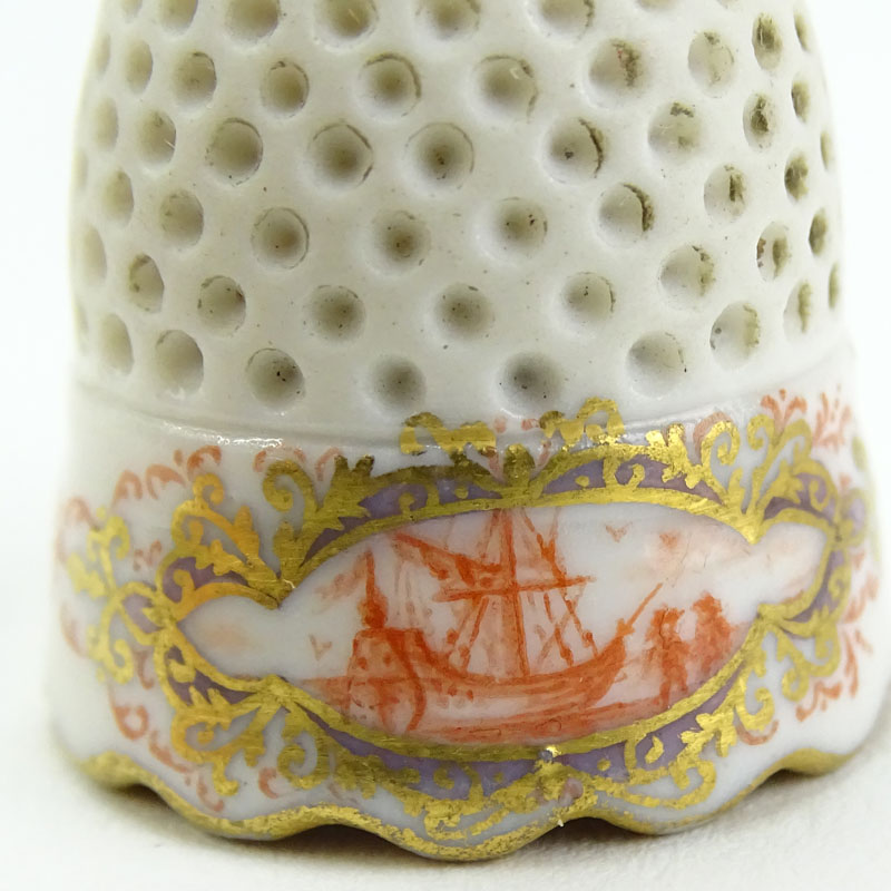 Mid 18th Century Meissen Porcelain Thimble.