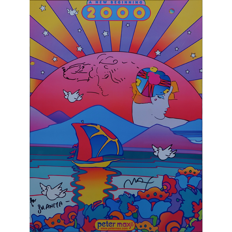 Signed Peter Max Poster "A New Beginning". 