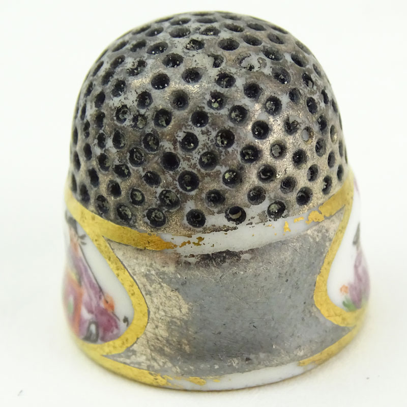 Mid 18th Century Meissen Porcelain Thimble.