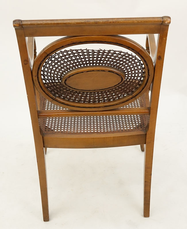 Antique George III Style Caned and Carved Wood Armchair.