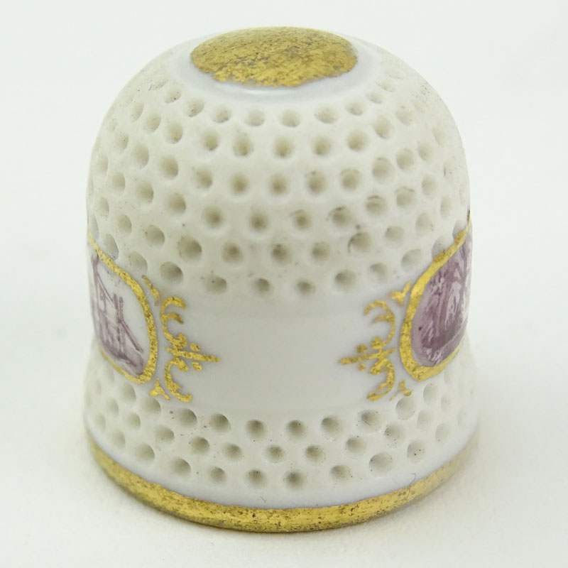 Mid 18th Century Meissen Porcelain Thimble.