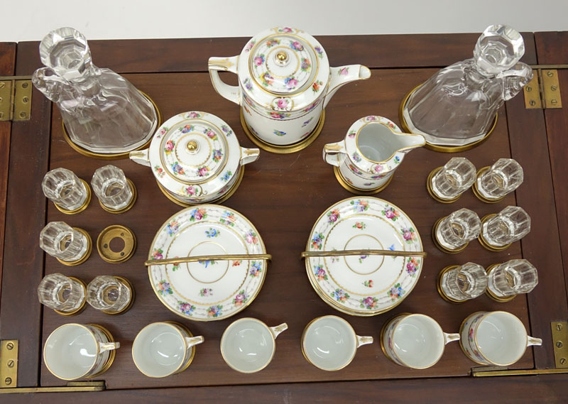 Vintage Dresden Porcelain and Glass Demitasse/Liqueur  Set.