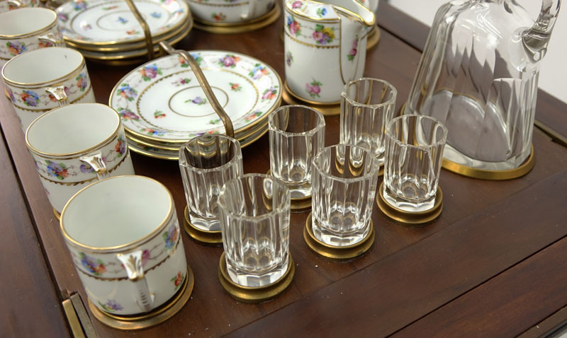 Vintage Dresden Porcelain and Glass Demitasse/Liqueur  Set.