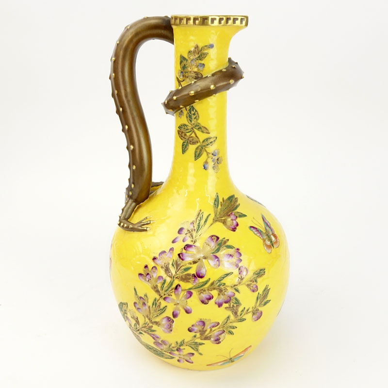 19th Century Royal Worcester Lizard Handle Ewer.