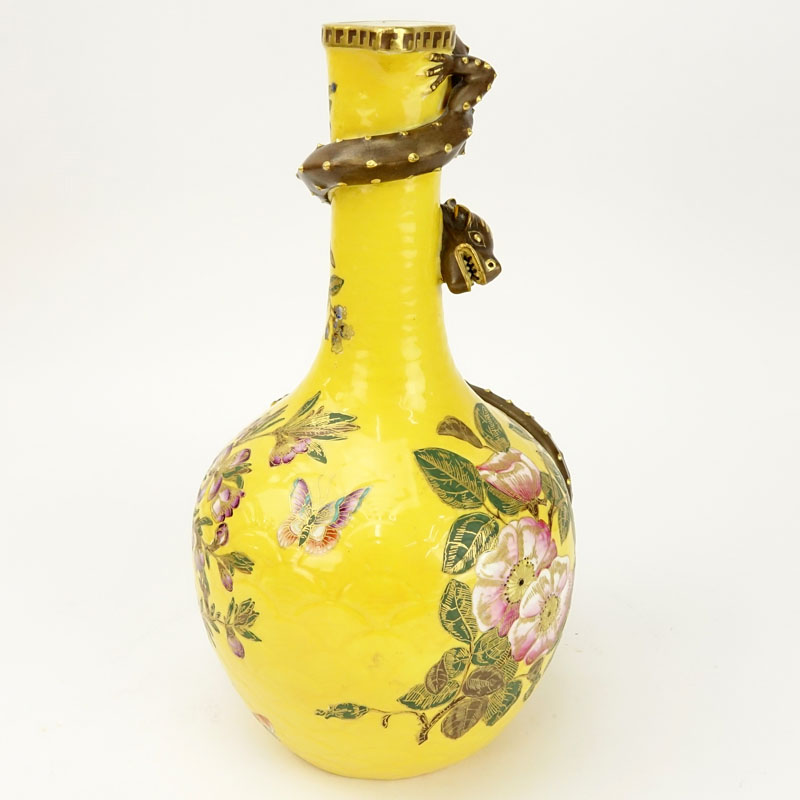 19th Century Royal Worcester Lizard Handle Ewer.