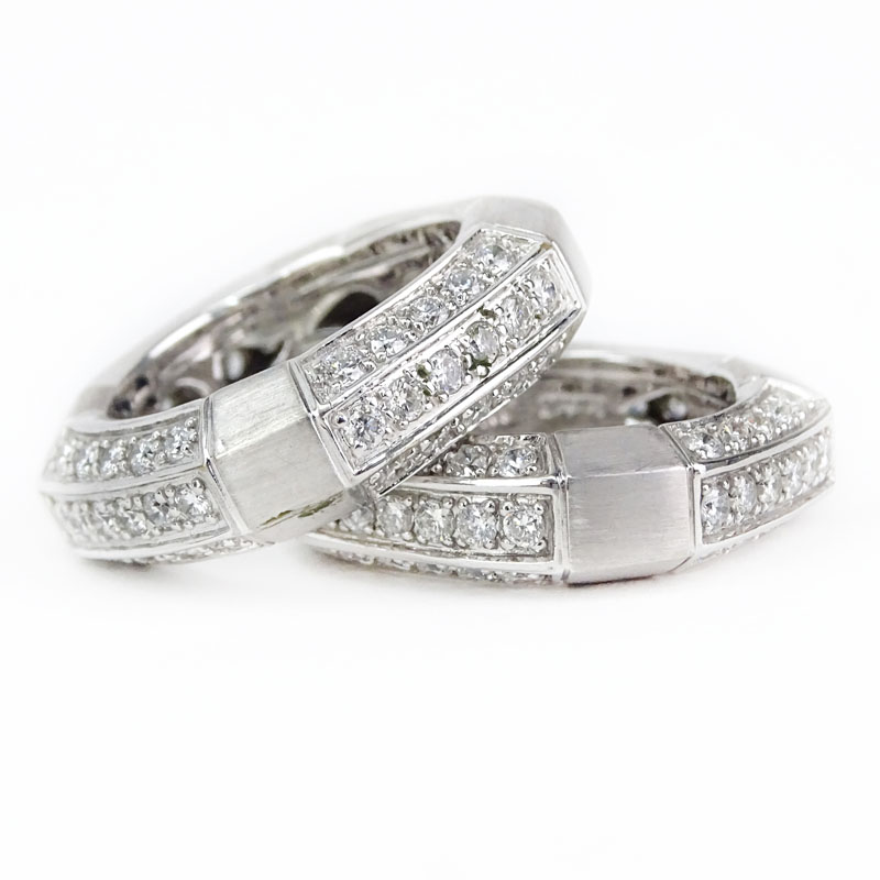 Two (2) Vintage Diamond and 14 Karat White Gold Band Rings.