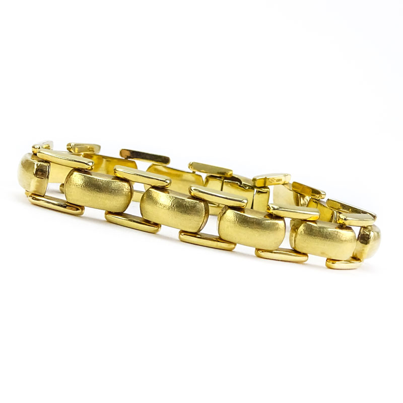 Vintage Italian 18 Karat Yellow Gold Link Bracelet.