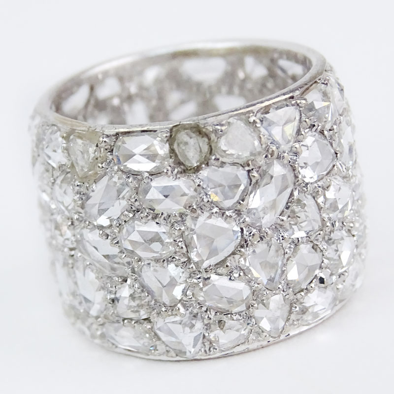 Fred Leighton Approx. 10.50 Carat Rose Cut Diamond and 18 Karat White Gold Band.