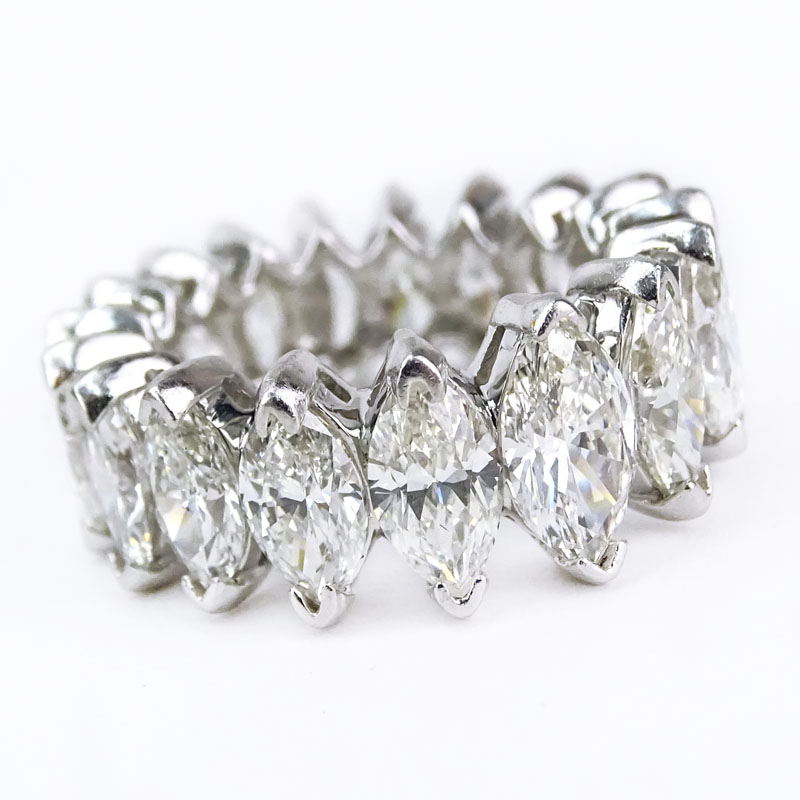 Vintage Approx. 7.50 Carat Marquise Cut Diamond and Platinum Eternity Band.