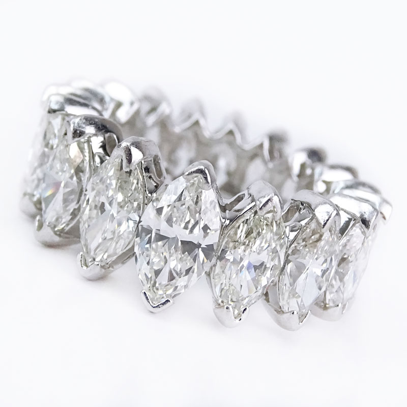 Vintage Approx. 7.50 Carat Marquise Cut Diamond and Platinum Eternity Band.