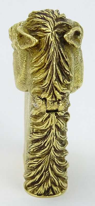 Vintage Tiffany & Co Heavy Chased 18 Karat Yellow Gold Figural Horse Head Cigarette Lighter.