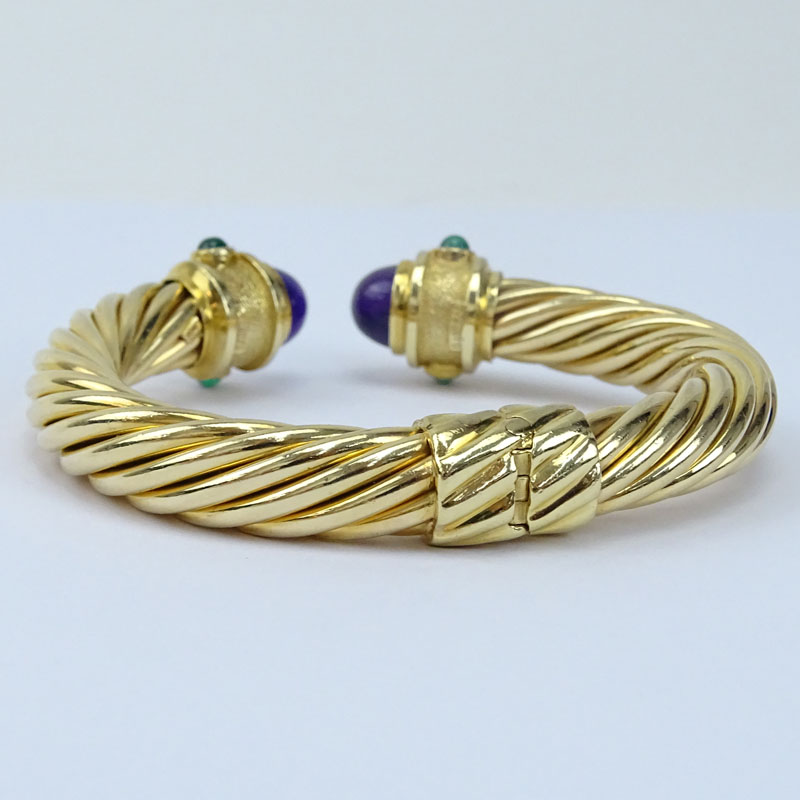 Vintage Gold Cable Hinge Bracelet