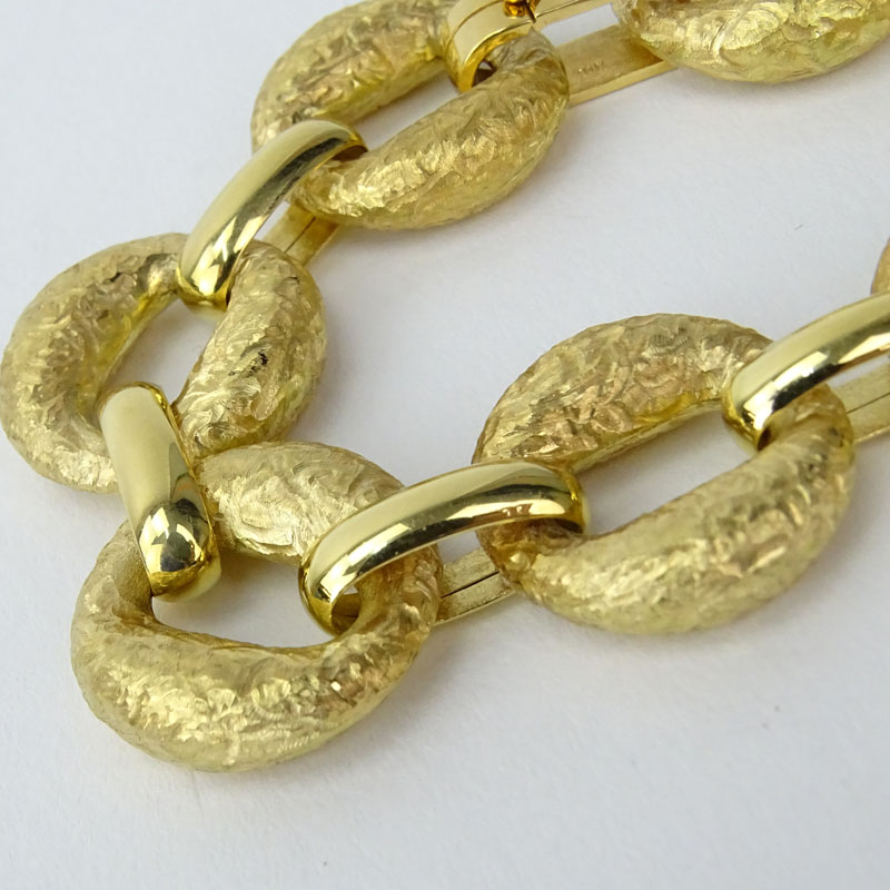 Vintage Italian 18 Karat Yellow Gold Link Bracelet.