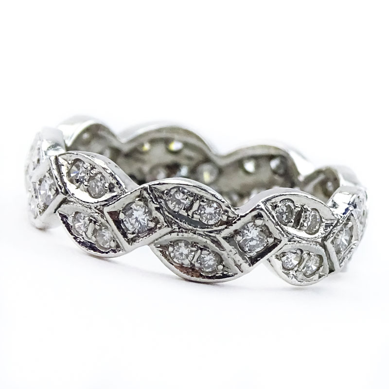 Vintage Approx. .75 carat Diamond and Platinum Band Ring.