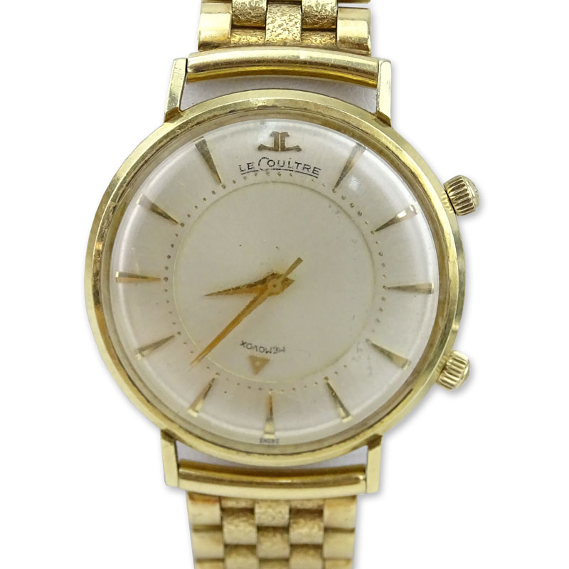 Jaeger LeCoultre Memovox 14 Karat Yellow Gold Watch. | Kodner Auctions