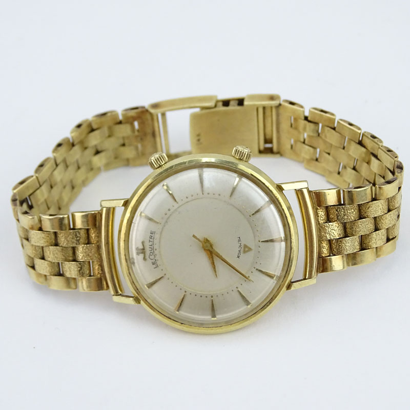 Jaeger LeCoultre Memovox 14 Karat Yellow Gold Watch.