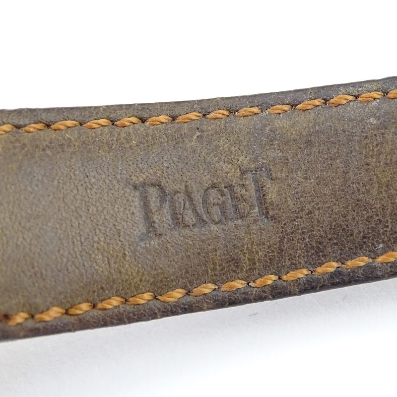 Man's Vintage Piaget 18 Karat Yellow Gold Chronograph Automatic with Crocodile Strap.