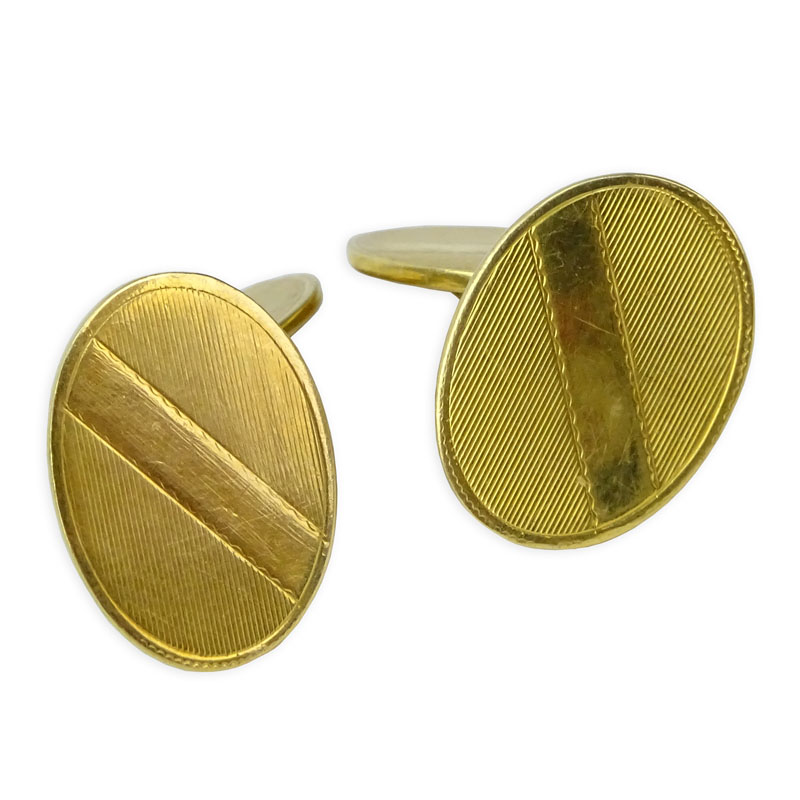 Pair 18 Karat Yellow Gold Cufflinks.