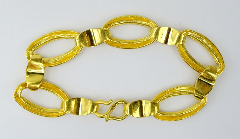 Vintage 24 Karat Fine Yellow Gold Link Bracelet.