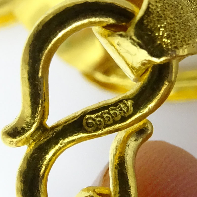 Vintage 24 Karat Fine Yellow Gold Link Bracelet.