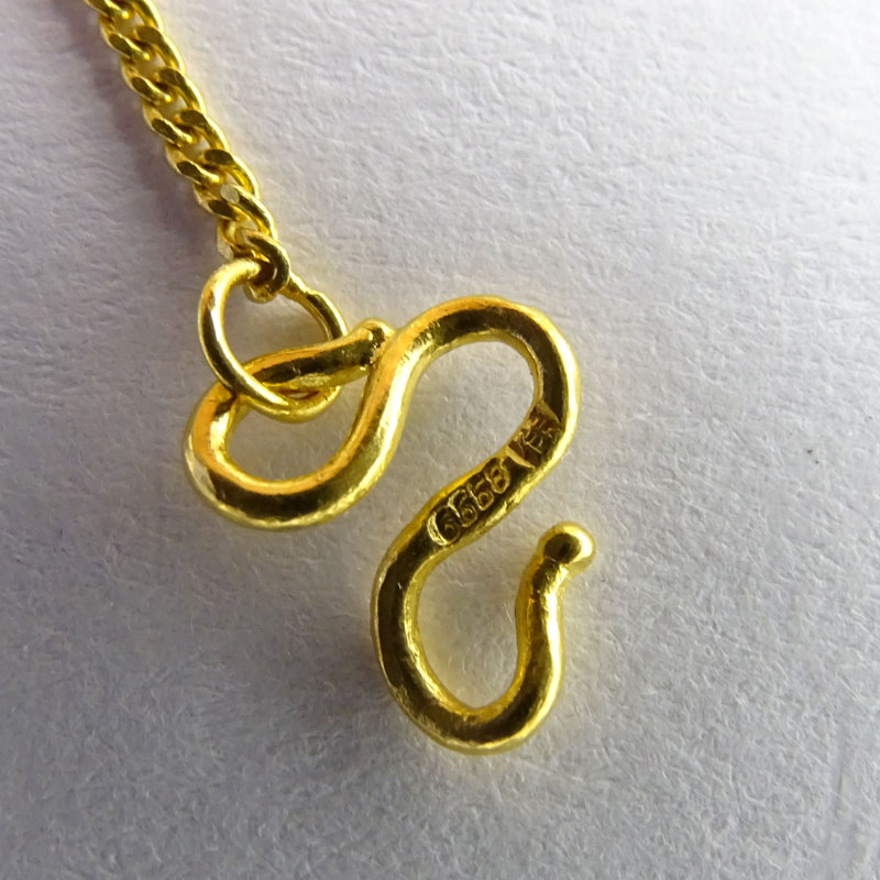 Vintage 24 Karat Fine Yellow Gold Double Strand Necklace along with Two (2) 21 Karat Yellow Gold Single Strand Necklaces.