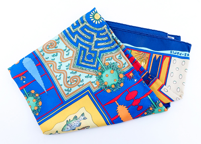 Hermes Silk Scarf. Design "Paridaiza" by Eugene Brunelle.