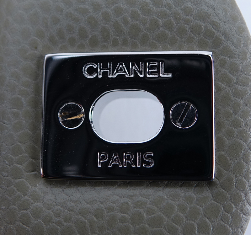 Chanel Dark Beige Leather Flap Bag With Chain.