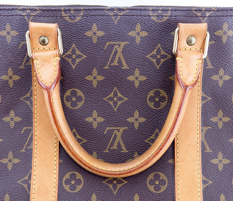 Louis Vuitton Monogram Keepall Duffel Bag With Luggage Tag. Canvas interior.