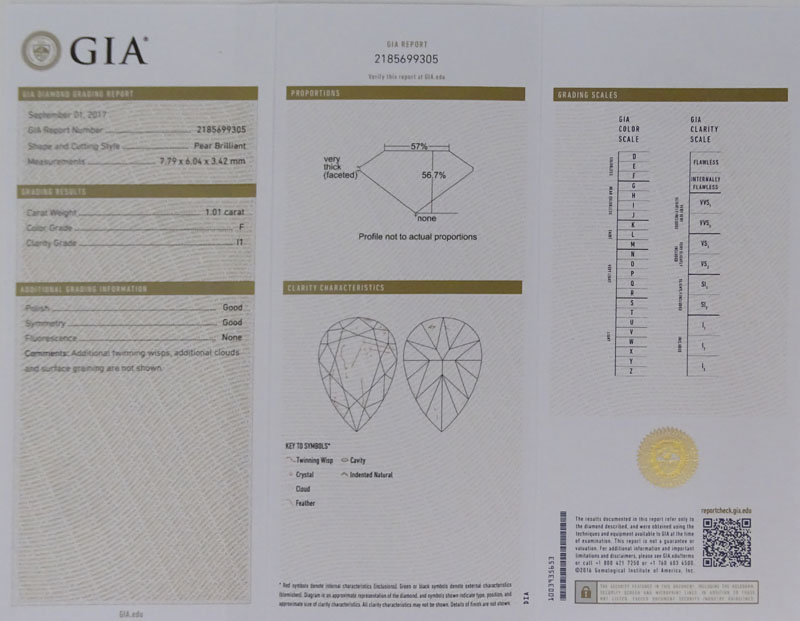 Two (2) GIA Certified Antique Pear Shape Diamonds.