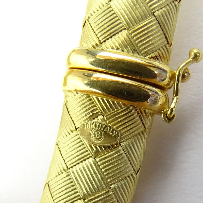 Vintage Italian 18 Karat Yellow Gold Bar Link Necklace and Bracelet Suite.