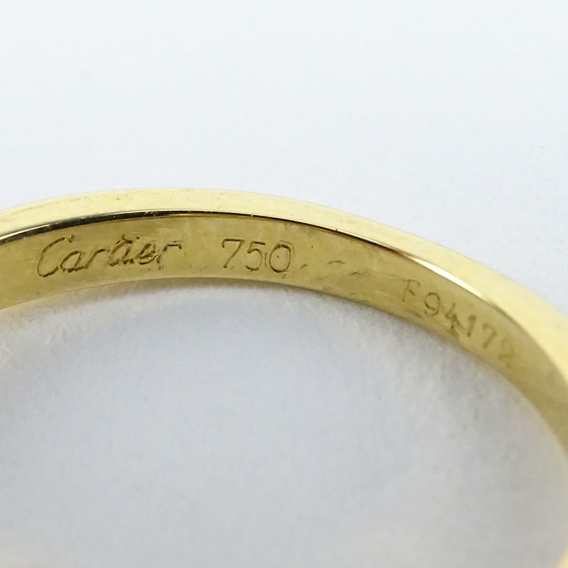Cartier Approx. .62 Carat Pave Set Round Brilliant Cut Diamond and 18 Karat Yellow Gold Heart Ring.