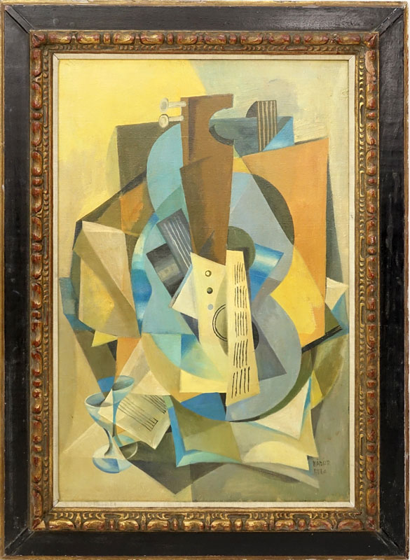 Attributed to Bela Kadar, Hungarian (1877 - 1956) Oil on Canvas "Composition" Signed Lower Right. 
