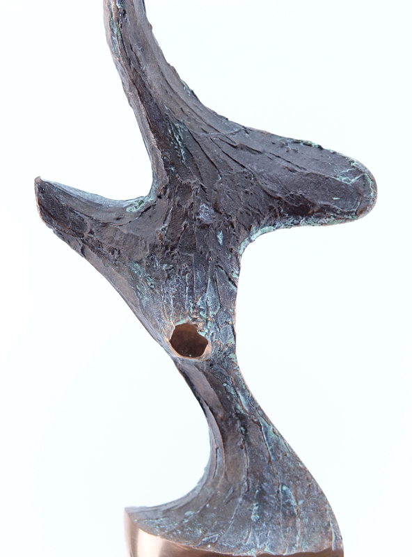 Antonio Grediaga Kieff, Canadian/Spanish (b 1936) Polished Bronze Abstract Sculpture on Marble Base.