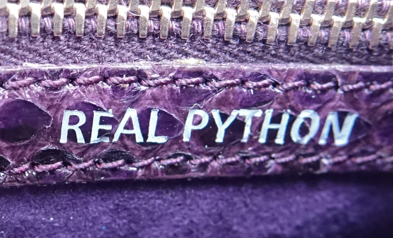 Tod's Purple Colorblock Python Mini Fleur Pochette.