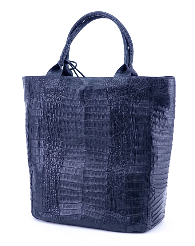 Nancy Gonzalez Black Crocodile Large Double-Zip Tote Bag.