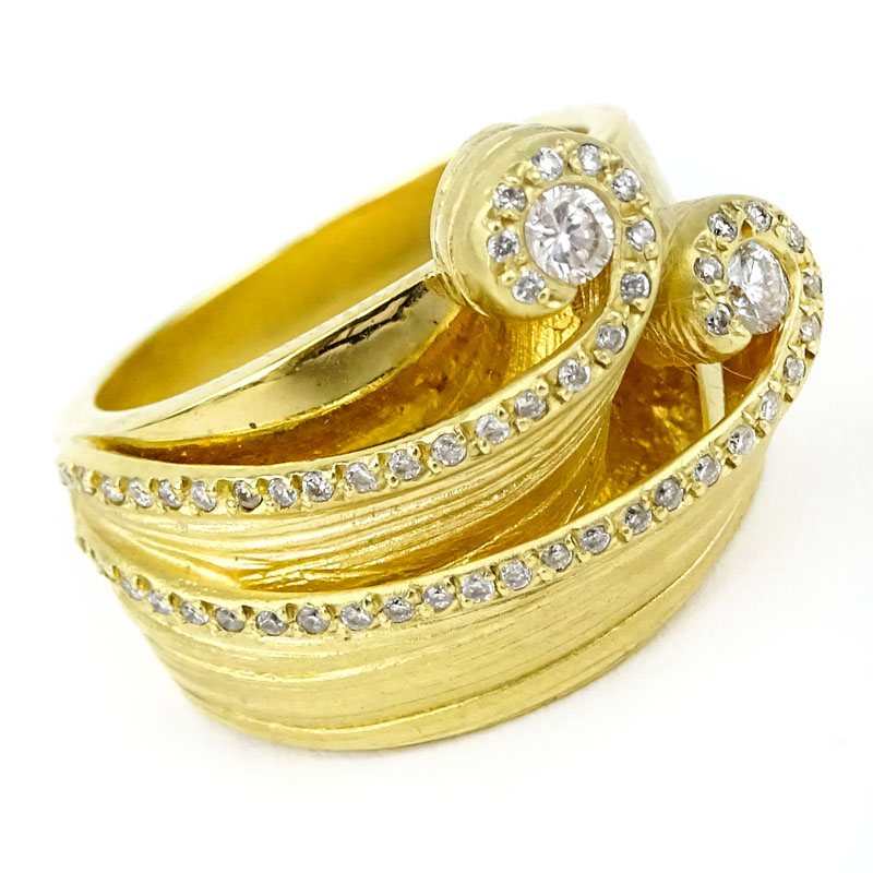 Vancox Approx. .75 Carat Diamond and 18 Karat Yellow Gold Ring.
