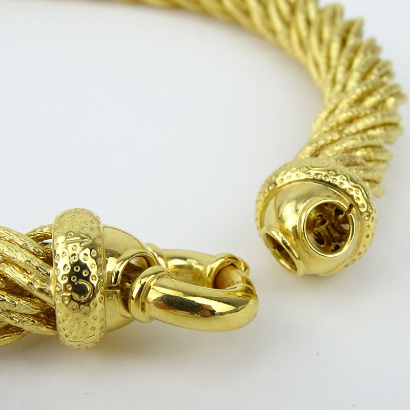 Vintage Italian Thick 14 Karat Yellow Gold Rope Chain Necklace.