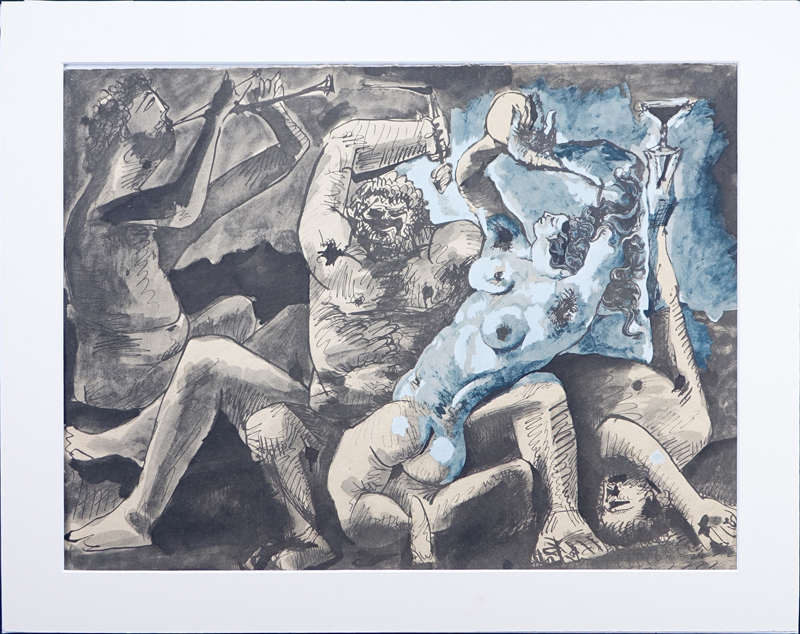 After Pablo Picasso, Spanish (1881-1973) Lithograph, pochoir "Bacchanale". 